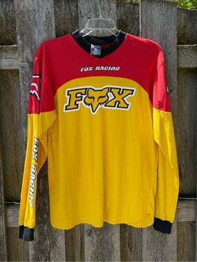 Fox Racing Men’s Long Sleeve Shirt - Red and Yellow